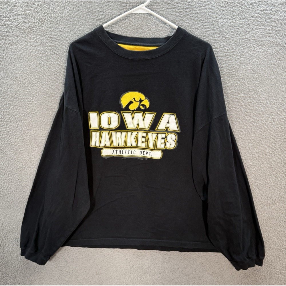 Vintage Iowa Hawkeyes Shirt Adult 3XL XXXL Black NCAA College Sports Y2K Starter